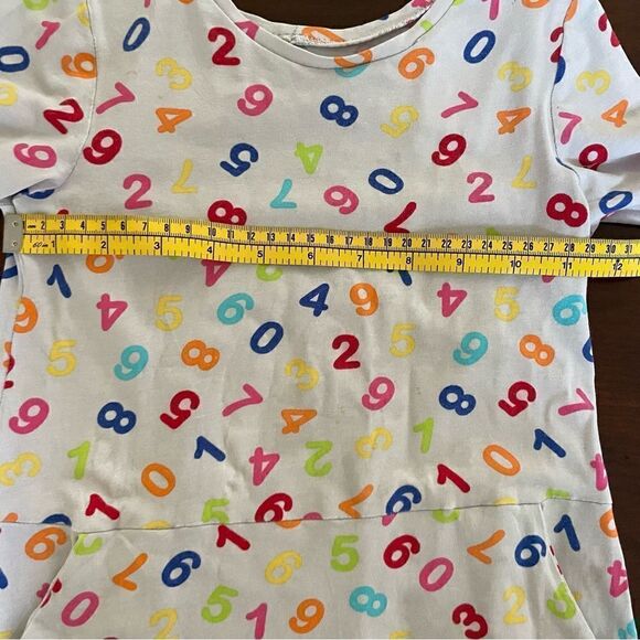 Handmade Girls Colorful Numbers Play Dress/ Tunic  with Pockets Size 4-6 - Picture 10 of 11